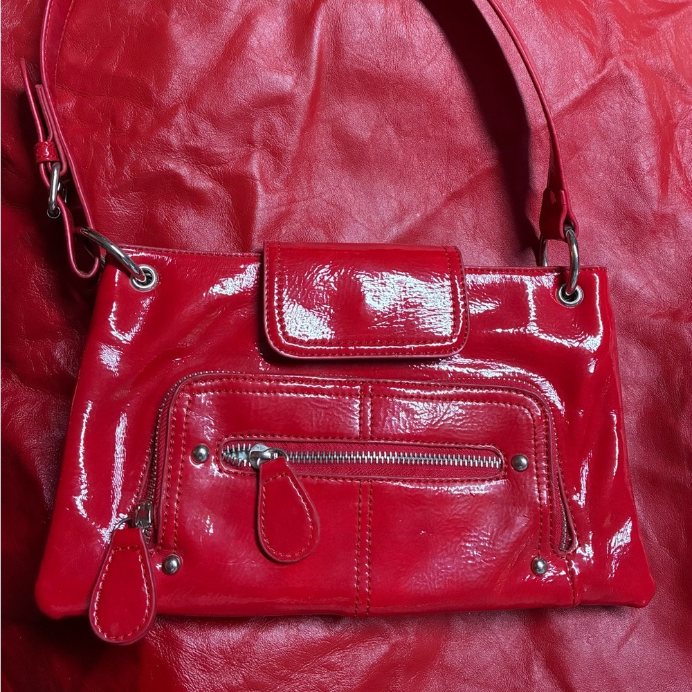 Naturalizer Red Shoulder Bag patent leather